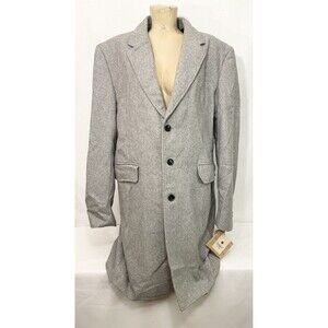 NWT $279 Haggar Jacket Coat Size L Large 46" Lining Button Pockets Gray Overcoat